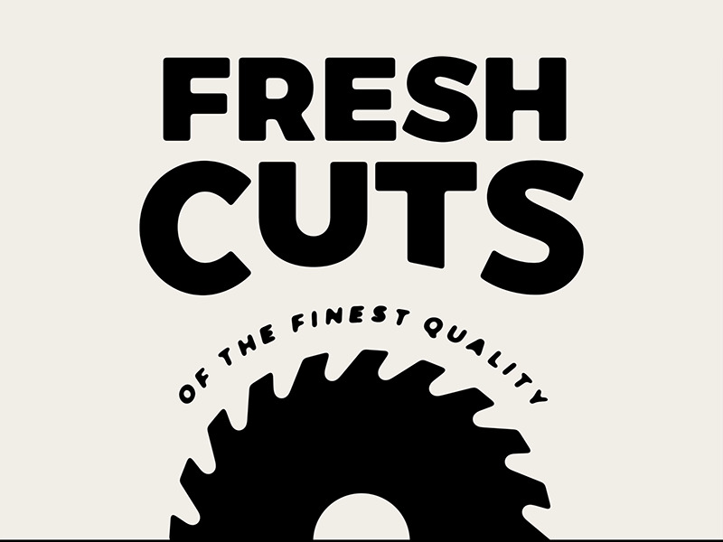 Fresh Cuts animation blade cut design gif graphic rotate saw slice type typography wip