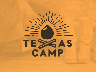 Texas Camp, Reject 2 brand camp fire flame identity log logo texas type