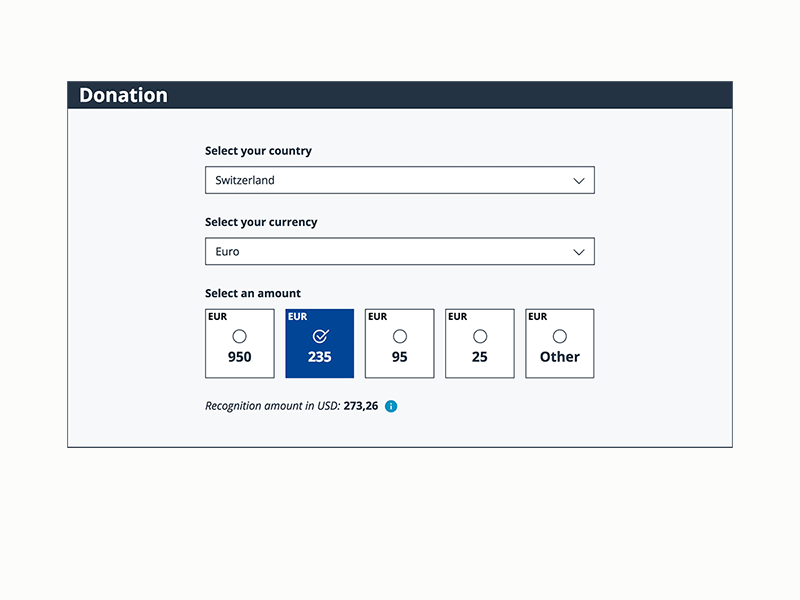 Rotary International Online Giving application design donate form interface rotary ui usability ux web design workflow