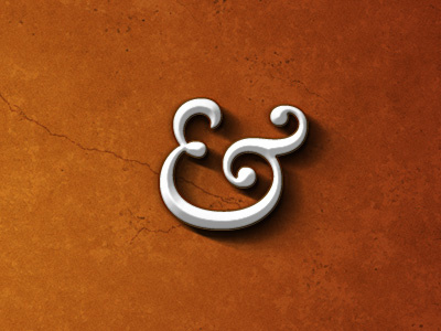 Ampersand design orange texture typography