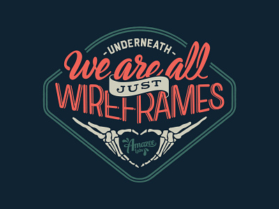 Wireframes badge halloween hand lettering lettering shirt skeleton t shirt type typography wireframes