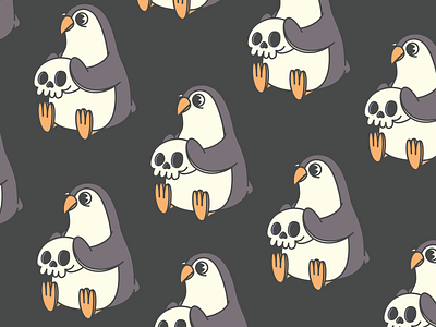 To be, or not to be chubby penguin cute penguin illustration penguin skull