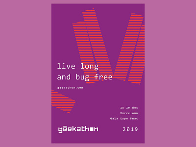 Live long and bug free 2019 barcelona bug contest design developer geek geekathon geeks hackathon hand illustration live long and prosper logo minimal purple spock star trek vector
