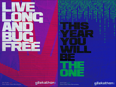 Rebound Geekathon poster blue constest developer geek geeks hackathon programing star trek typography vector
