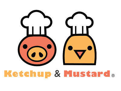 Ketchup & Mustard Logo branding design illustration logo