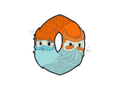 Bearded Brothers illustration mascot vector
