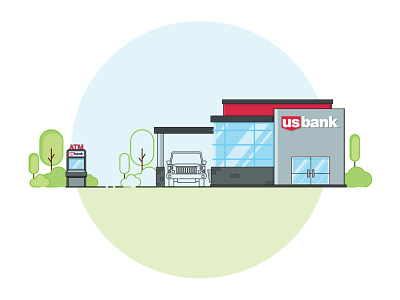 US Bank Branch Concepts corporate design illustrator vector