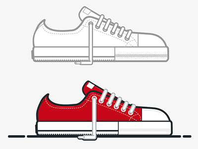 Red Shoe illustration red shoe shoe sketch sneaker vector