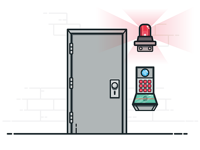 Lockedout Out alarm alert denied door error eye scan finger print illustration illustrator security vector