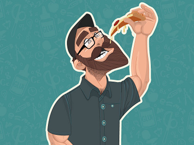 Cy Avatar avatar beard branding character glasses illustration persona pizza vector