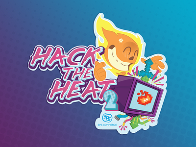 Hack the Heat 2 8bit gamer illustrator retro sticker vector video games