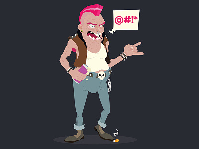 Punk Rock character design illustrator punk vector