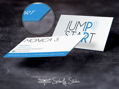 Jump Start PR - Painted Edge Business Cards branding business card design business cards logo design print design