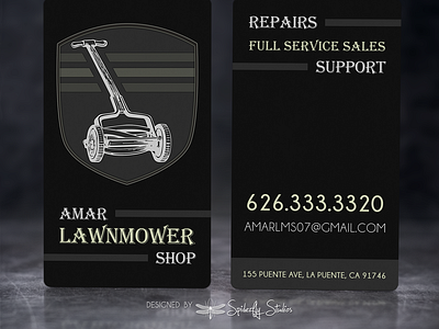 Amar Lawnmower Shop - Business Cards branding business card design graphic design print design