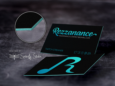 Rezzanance Business Cards v2 branding business card design gamer graphic design print design