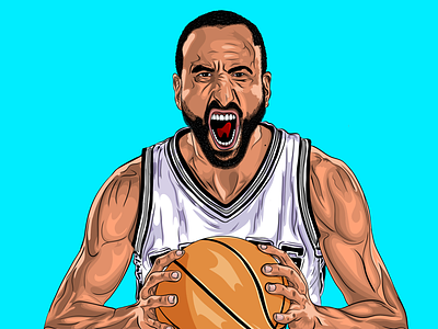 Manu Ginobili - Cartoon Character adobe draw basketball basketball player cartoon character cartoon design cartooning cartoons nba spurs