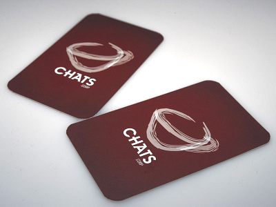 Chats Business Cards branding brush business cafe cards coffee cup logo red store
