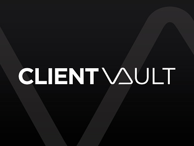 Client Vault black branding client identity logo system vault white