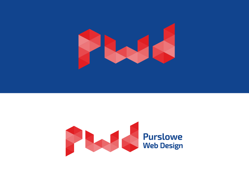 Purslowe Web Design pwd brand geometric webdesign logo