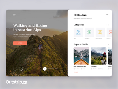 UI - Fitness, Hiking Trails Web App Design - Graphic Design