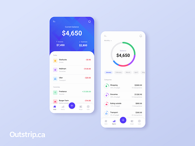 UI for expense tracking app - outstrip.ca