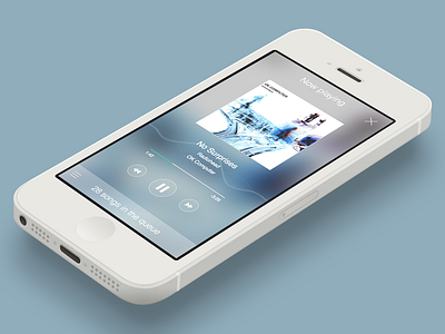 MusicPlayer app blur concept design flat ios ios8 iphone music player sound