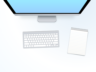 Desk apple design desk illustration imac image keyboard note ui work