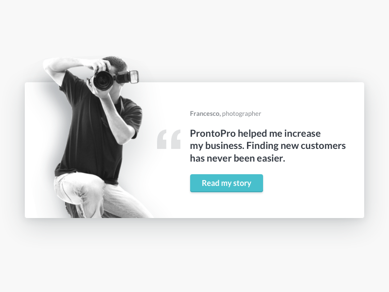 Testimonial review ux shadow website photograph quote testimonial card design ui