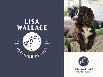 Lisa Wallace Interior Design Branding brand branding design dog dog logo icon illustration interior design logo logo design logo mark spaniel vector