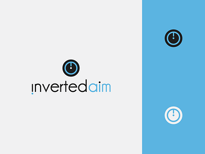 Inverted Aim brand branding design flat icon logo minimal type vector