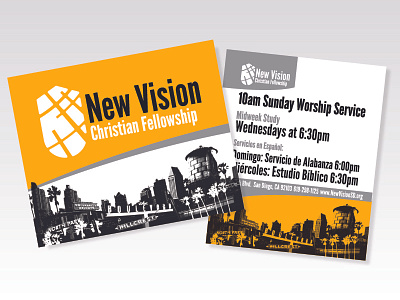 Church Logo and Flyer design church flyer logo new vision san diego vector