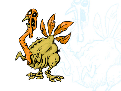 Zombie Turkey cartoon halloween monster thanksgiving turkey vector zombie