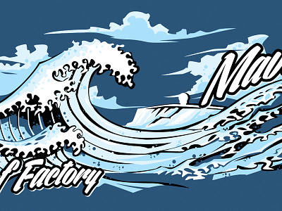 Tshirt Design great wave half moon bay illustration mavericks surf tshirt vector