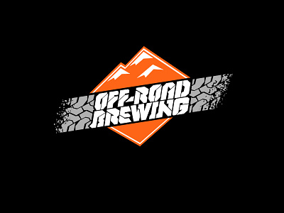 Off Road Brewing logo beer brewing logo mountains off road tire tread