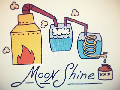 Moonshine Dribble alcohol booze cartoon distilling illustration moonshine sketch vector