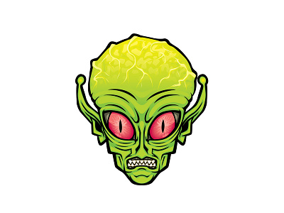 Evil Alien alien brain cartoon evil illustration monster vector veins