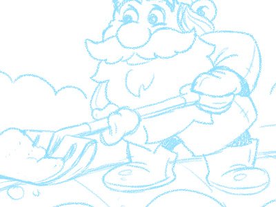 Snow gnome Sketch gnome shovel snow snow shovel