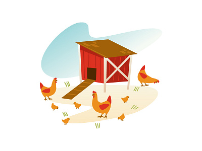 Chickens chicken chicken coup coup farm vector vintage