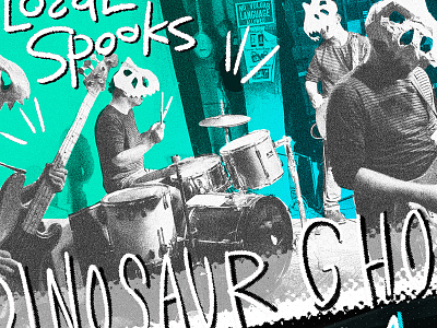 Dinosaur Ghost poster band concert poster dinosaur ghost poster