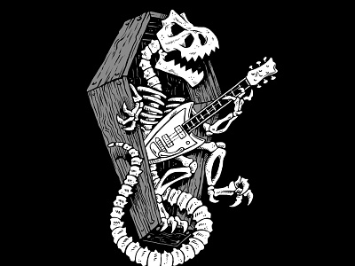 Dino Ghost Casket casket dinosaur electric guitar ghost guitar skeleton