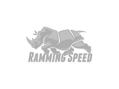 Ramming Speed logo ramming rhino running silhouette speed vector