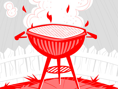 Grill poster bbq cartoon cookout grill vector