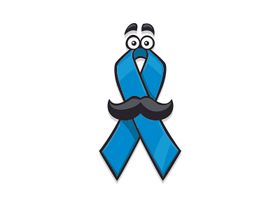 Prostate Cancer Awareness Ribbon awareness blue cancer carton mustache prostate ribbon