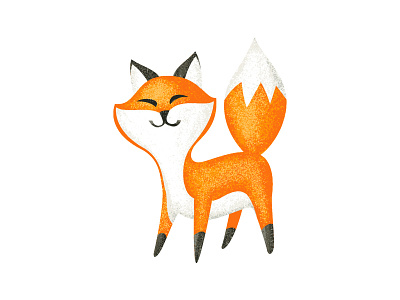 Fox cartoon cute fox orange vector