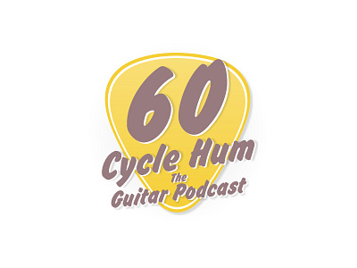 60 cycle hum logo cartoon guitar guitar pick icon logo pick podcast