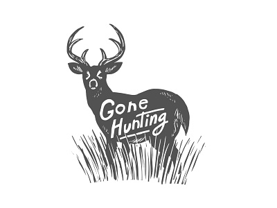 Gone Hunting Dribbble cartoon deer gone hunting hunting