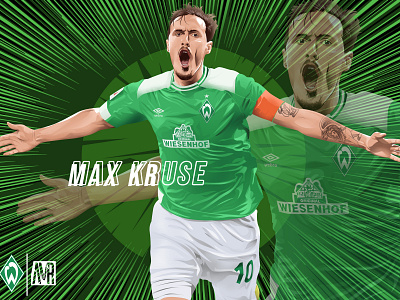 Max Kruse of Werder Bremen bundesliga cartoon design drawing fanart football football club illustration painting photoshop trace vector vexel vexel art