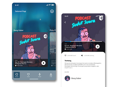 UI Mobile Apps for Podcast Stream