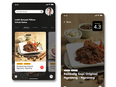 UI Mobile Apps for Food Menu