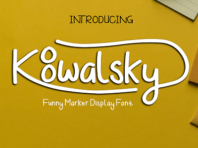 Koowalsky Font alternates branding design display font handlettering handwritten font kids ligatures logo marker playful